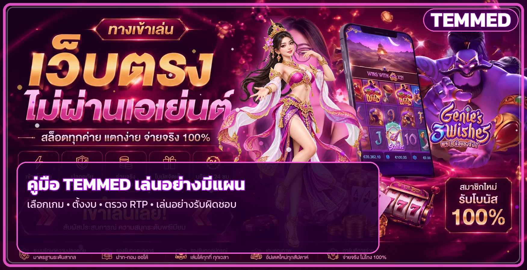 TEMMED คู่มือเล่นสล็อต ตั้งงบ อ่าน RTP อย่างมีแผน