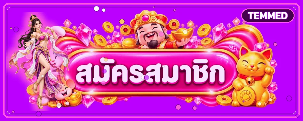TEMMED Login ปุ่มเข้าสู่ระบบและสมัครสมาชิก